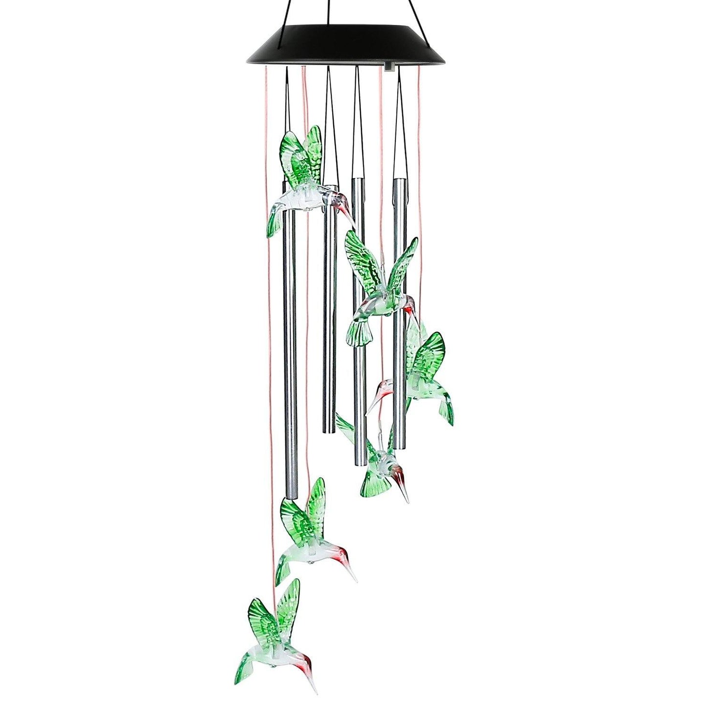 Solar Wind Chime Lights Green Hummingbird __stock:50 Garden & Patio Low stock refund_fee:1200