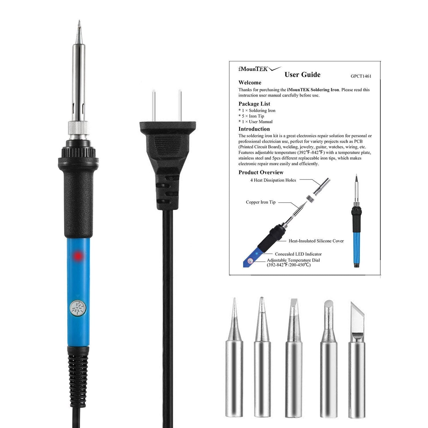 Soldering Iron 110V/60W Adjustable Temperature __stock:50 Home Improvement refund_fee:1200 Warranty