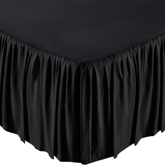 Solid Color Bed Skirt - Assorted Styles Black __label2:BOGO 30% OFF __stock:50 Bedding refund_fee:800