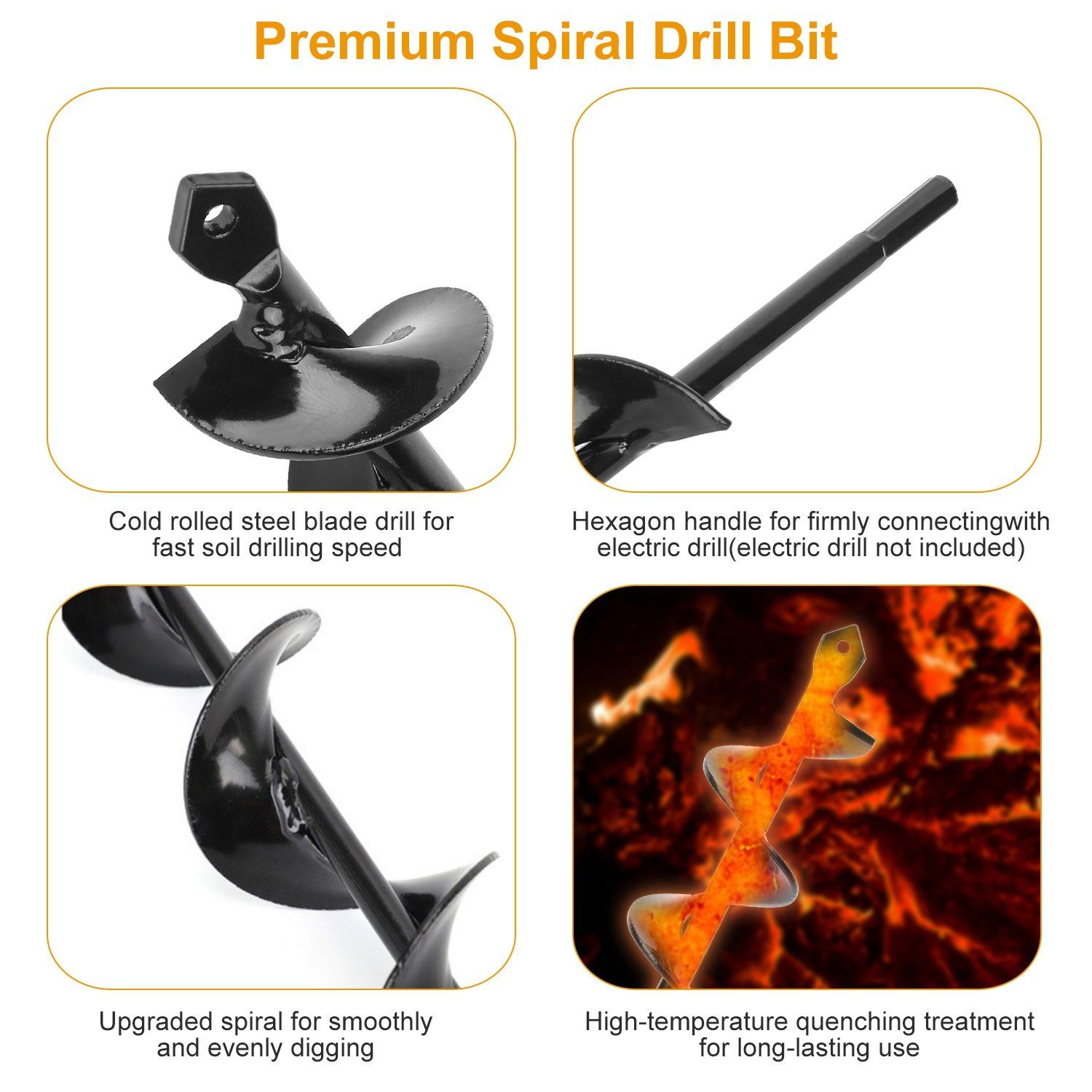 Spiral Drill Bit Gardening Auger __stock:150 Garden & Patio refund_fee:800