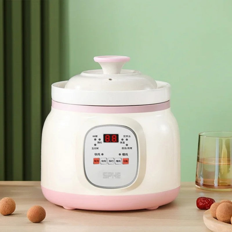 🔥【50% OFF】🔥 Ceramic Electric Stewpot Pink 1.8L Kitchen & Dining