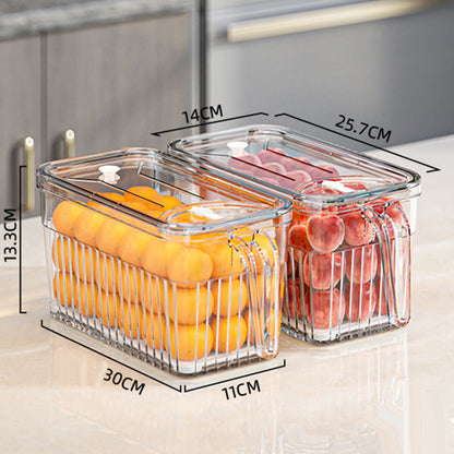 [Practical Gift] Refrigerator Storage Food Container 3.7L Transparent White 2pcs Kitchen & Dining