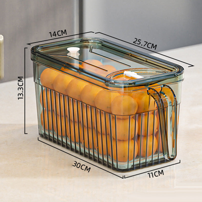 [Practical Gift] Refrigerator Storage Food Container 3.7L Transparent Green 1pc Kitchen & Dining