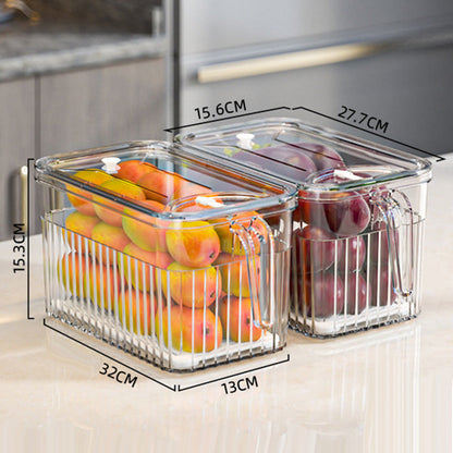 [Practical Gift] Refrigerator Storage Food Container 5L Transparent White 2pcs Kitchen & Dining