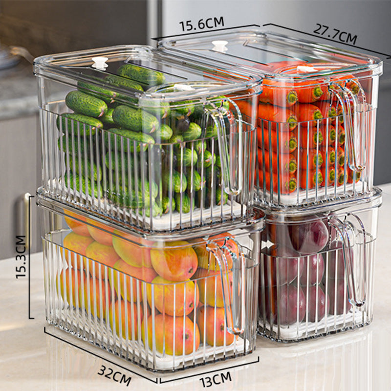 [Practical Gift] Refrigerator Storage Food Container 5L Transparent White 4pcs Kitchen & Dining