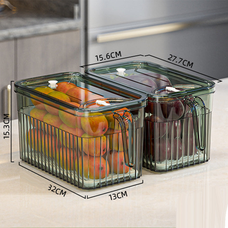 [Practical Gift] Refrigerator Storage Food Container 5L Transparent Green 2pcs Kitchen & Dining