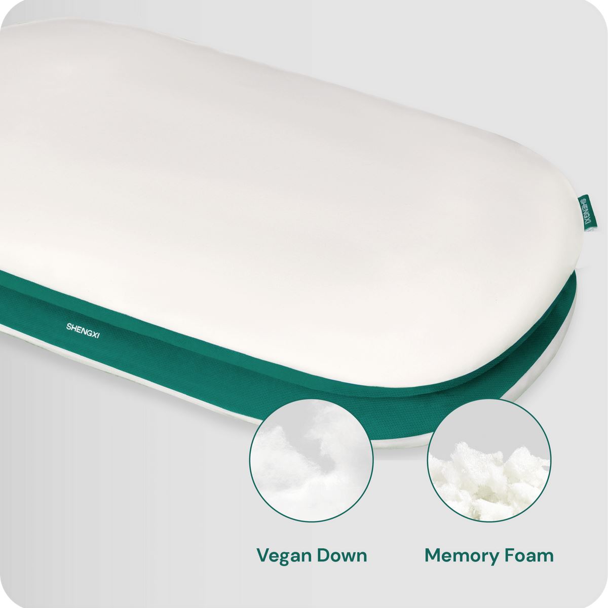 Stack Pillow with Dual Layers Balance, Adjustable Height, Suitable for All Sleeping Positions Vegan Down __label2:BOGO 30% OFF __stock:400 Bedding refund_fee:1800