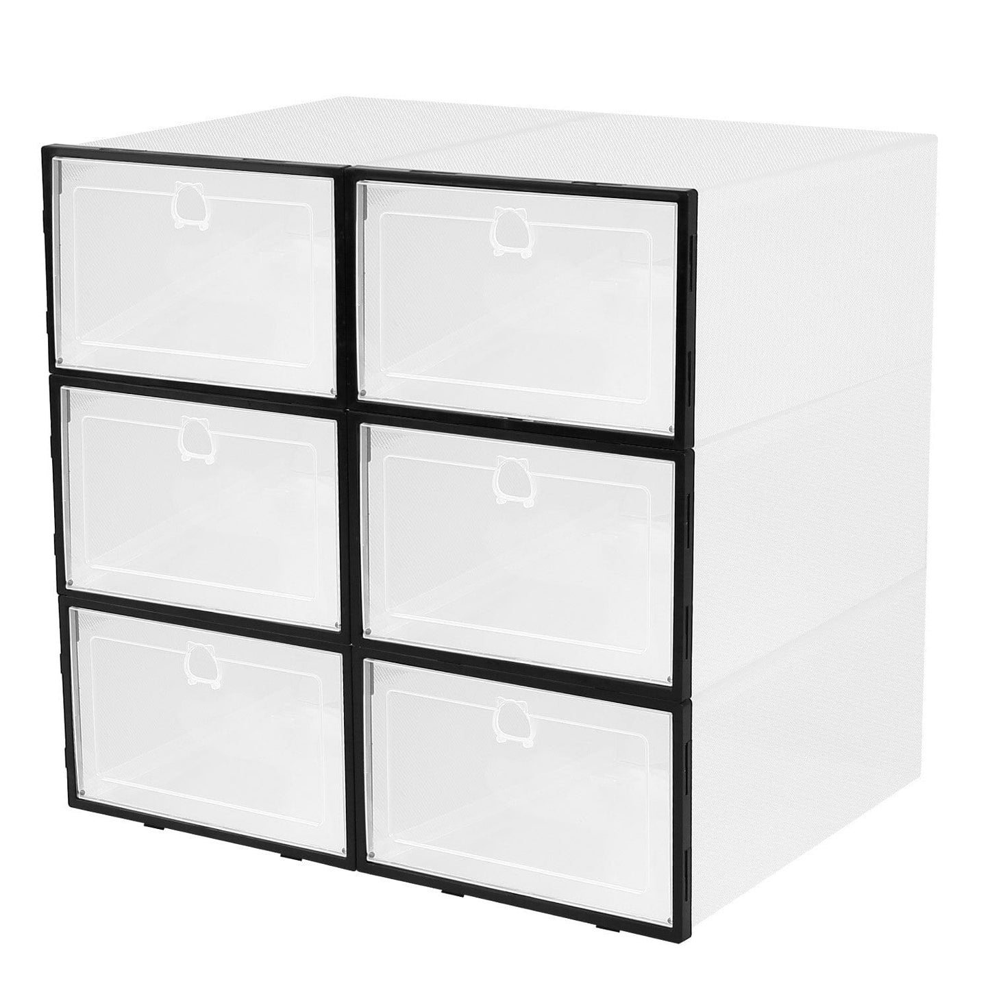 Stackable Shoe Storage Bin Transparent Dustproof Black __stock:100 Closet & Storage refund_fee:1200