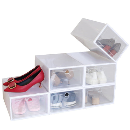 Stackable Shoe Storage Bin Transparent Dustproof __stock:100 Closet & Storage refund_fee:1200