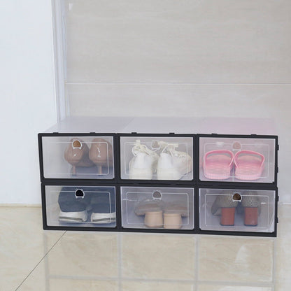 Stackable Shoe Storage Bin Transparent Dustproof __stock:100 Closet & Storage refund_fee:1200