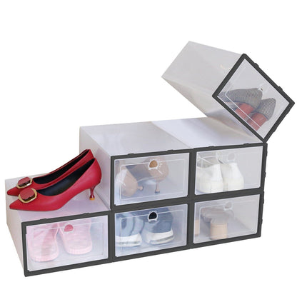 Stackable Shoe Storage Bin Transparent Dustproof __stock:100 Closet & Storage refund_fee:1200