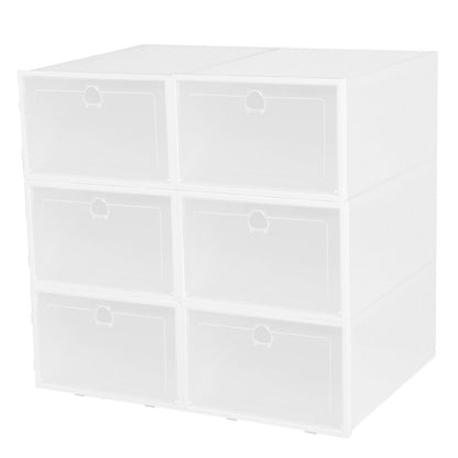 Stackable Shoe Storage Bin Transparent Dustproof White __stock:100 Closet & Storage refund_fee:1200