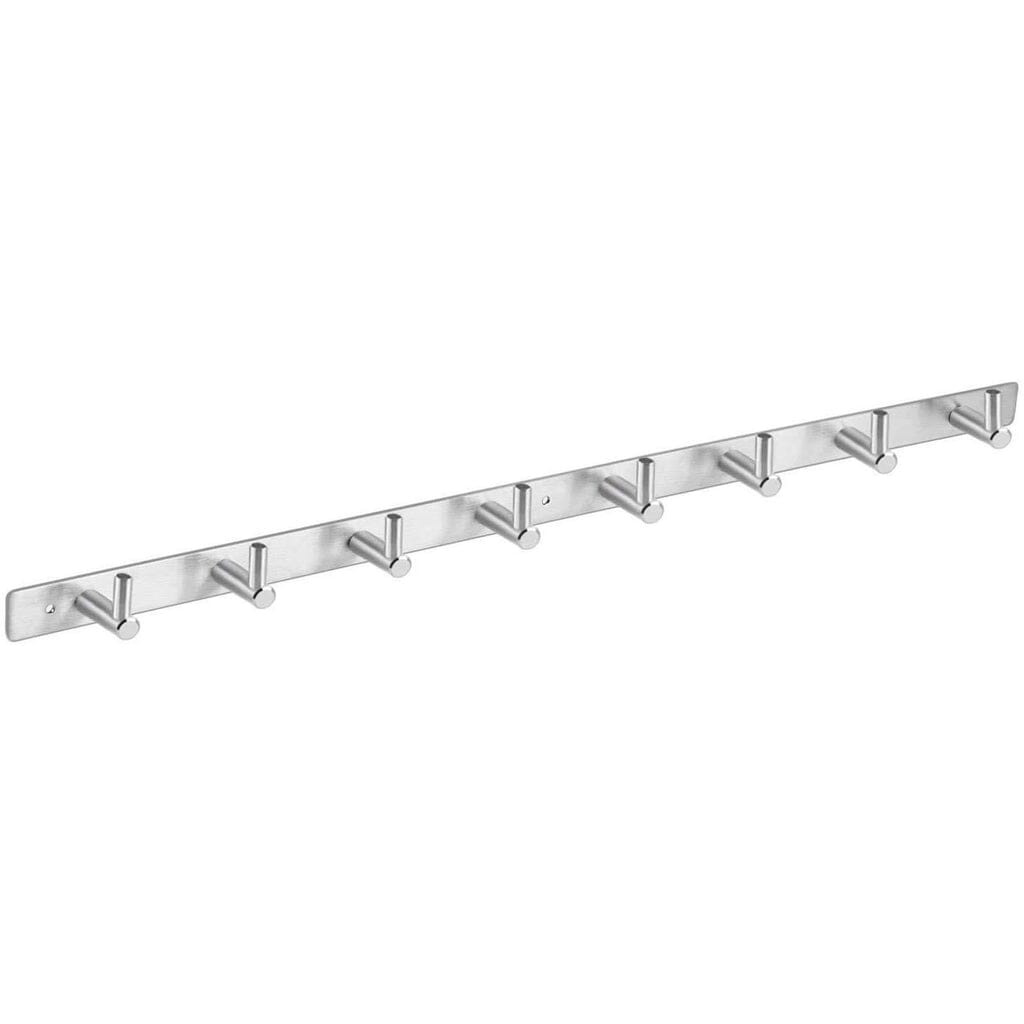 Stainless Steel 24" Wall Mounted Rack with 8 Hooks - Silver __stock:500 Kitchen & Dining refund_fee:800