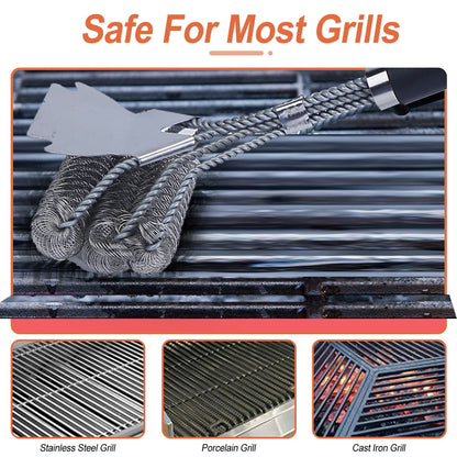 Stainless Steel BBQ Grill Cleaning Brush Stainless Steel __stock:100 Kitchen & Dining refund_fee:1200