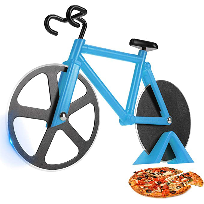 Stainless Steel Bicycle Pizza Cutter Blue __stock:50 Kitchen & Dining refund_fee:800