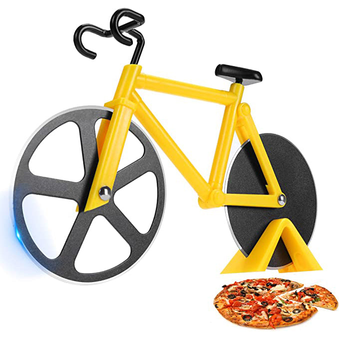 Stainless Steel Bicycle Pizza Cutter Yellow __stock:50 Kitchen & Dining refund_fee:800