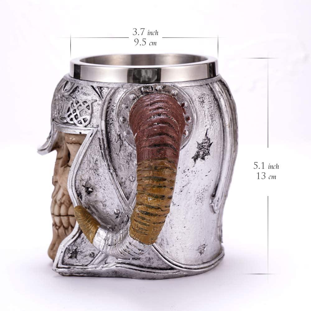 Stainless Steel Double Handle Horn Skull Beer Cup __stock:200 Kitchen & Dining refund_fee:1200