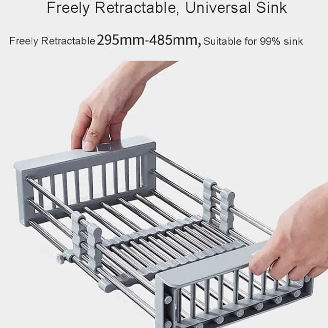 Stainless Steel Frame Drain Basket Telescopic Sink Frame __stock:200 Kitchen & Dining refund_fee:1200