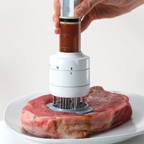 Stainless Steel Seasoning and Marinade Injector Needle Meat Tenderizer Kitchen & Dining refund_fee:1200