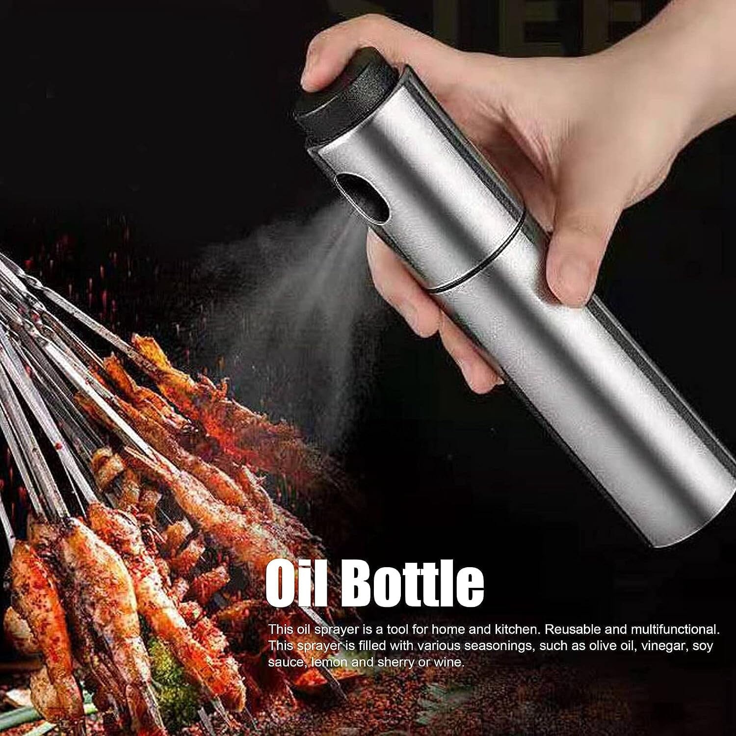 Stainless Steel Sprayer Dispenser, Dressing Spray Grilling Olive Oil __stock:200 Kitchen & Dining refund_fee:800