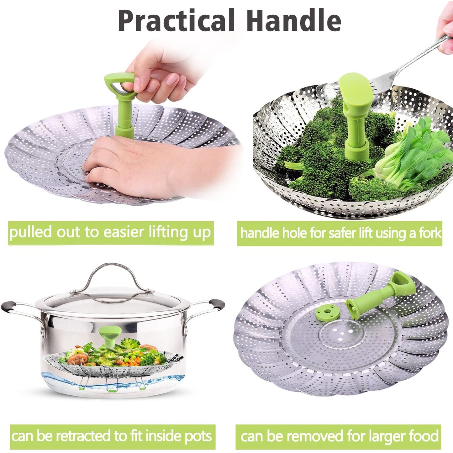 Stainless Steel Vegetable Steamer Basket __stock:200 Kitchen & Dining refund_fee:1200