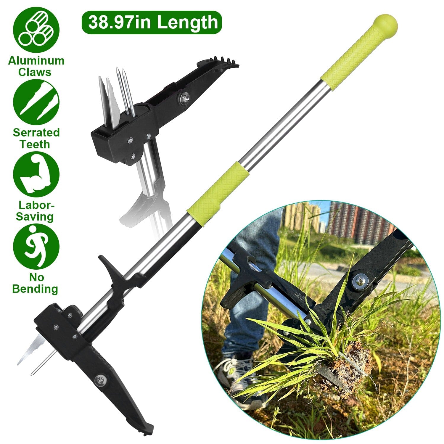 Standup Aluminum Weed Puller with 4 Claws __stock:50 Garden & Patio refund_fee:1800