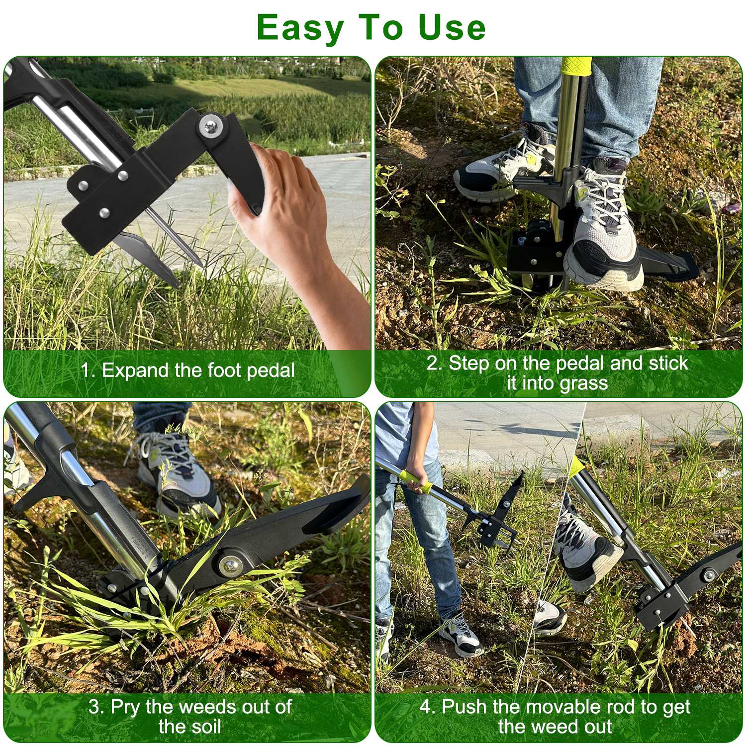 Standup Aluminum Weed Puller with 4 Claws __stock:50 Garden & Patio refund_fee:1800