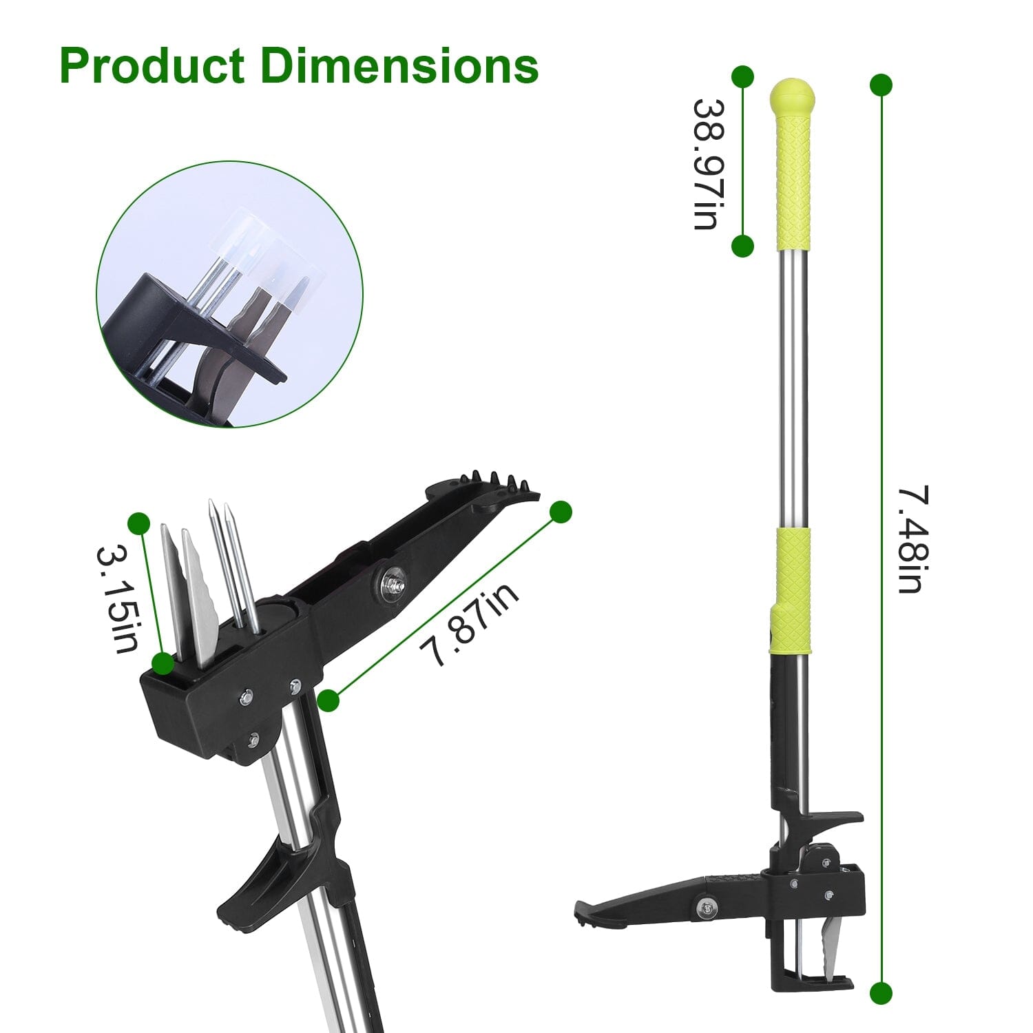 Standup Aluminum Weed Puller with 4 Claws __stock:50 Garden & Patio refund_fee:1800