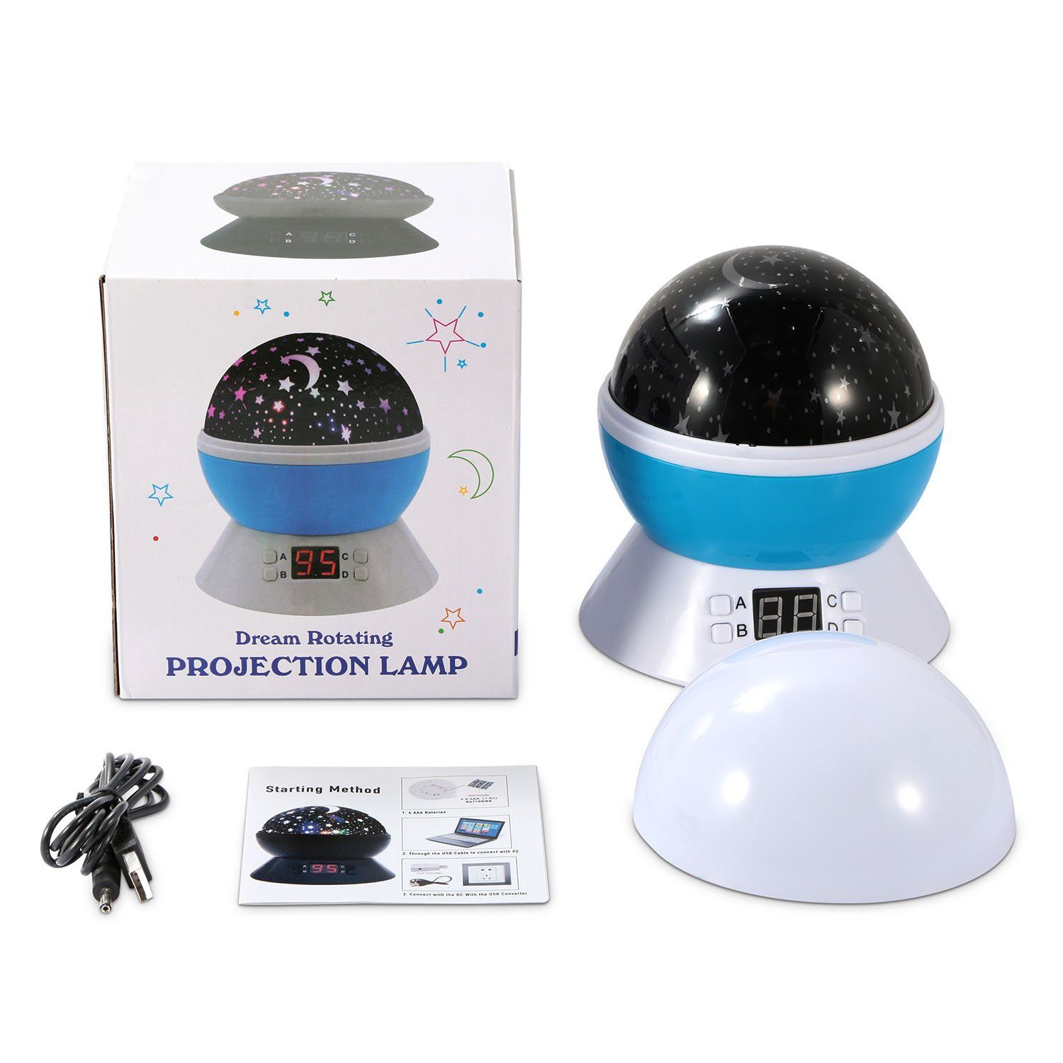 Star Moon LED Projector Lamp Kids Night Light __stock:100 Indoor Lighting refund_fee:1200 Warranty