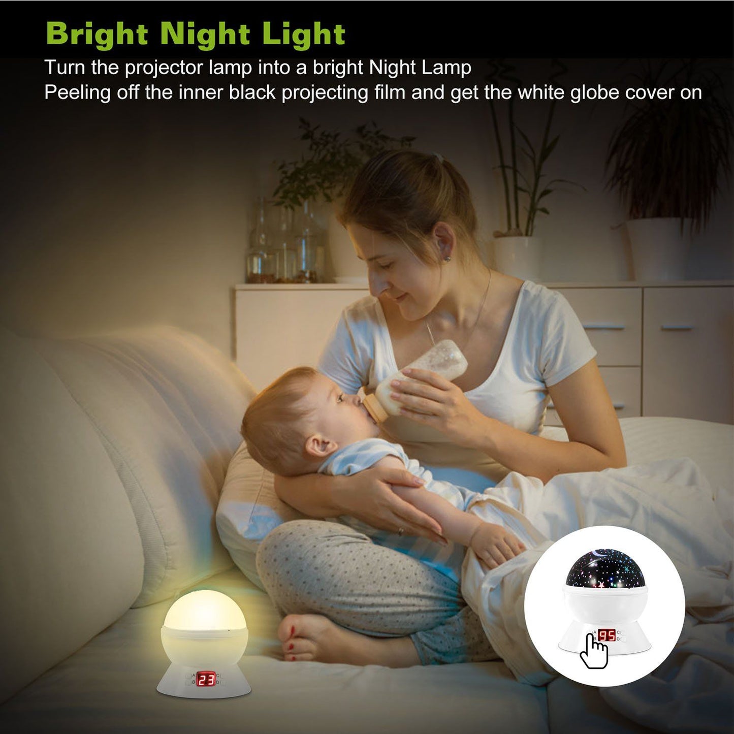 Star Moon LED Projector Lamp Kids Night Light __stock:100 Indoor Lighting refund_fee:1200 Warranty