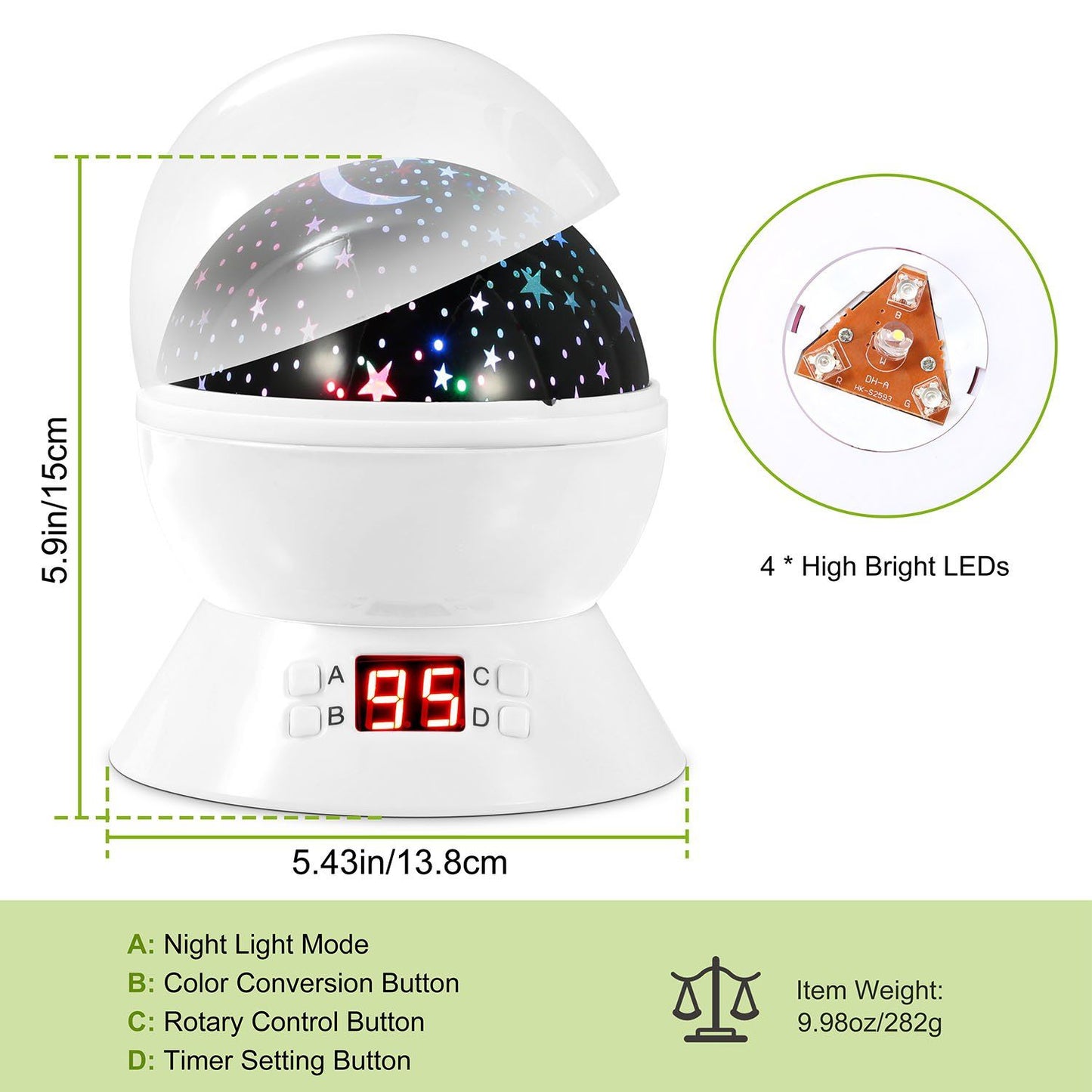 Star Moon LED Projector Lamp Kids Night Light __stock:100 Indoor Lighting refund_fee:1200 Warranty