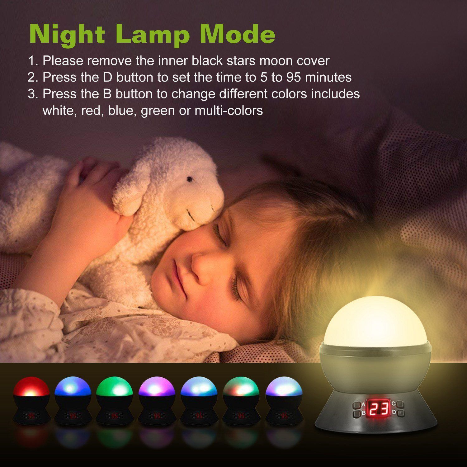 Star Moon LED Projector Lamp Kids Night Light __stock:100 Indoor Lighting refund_fee:1200 Warranty