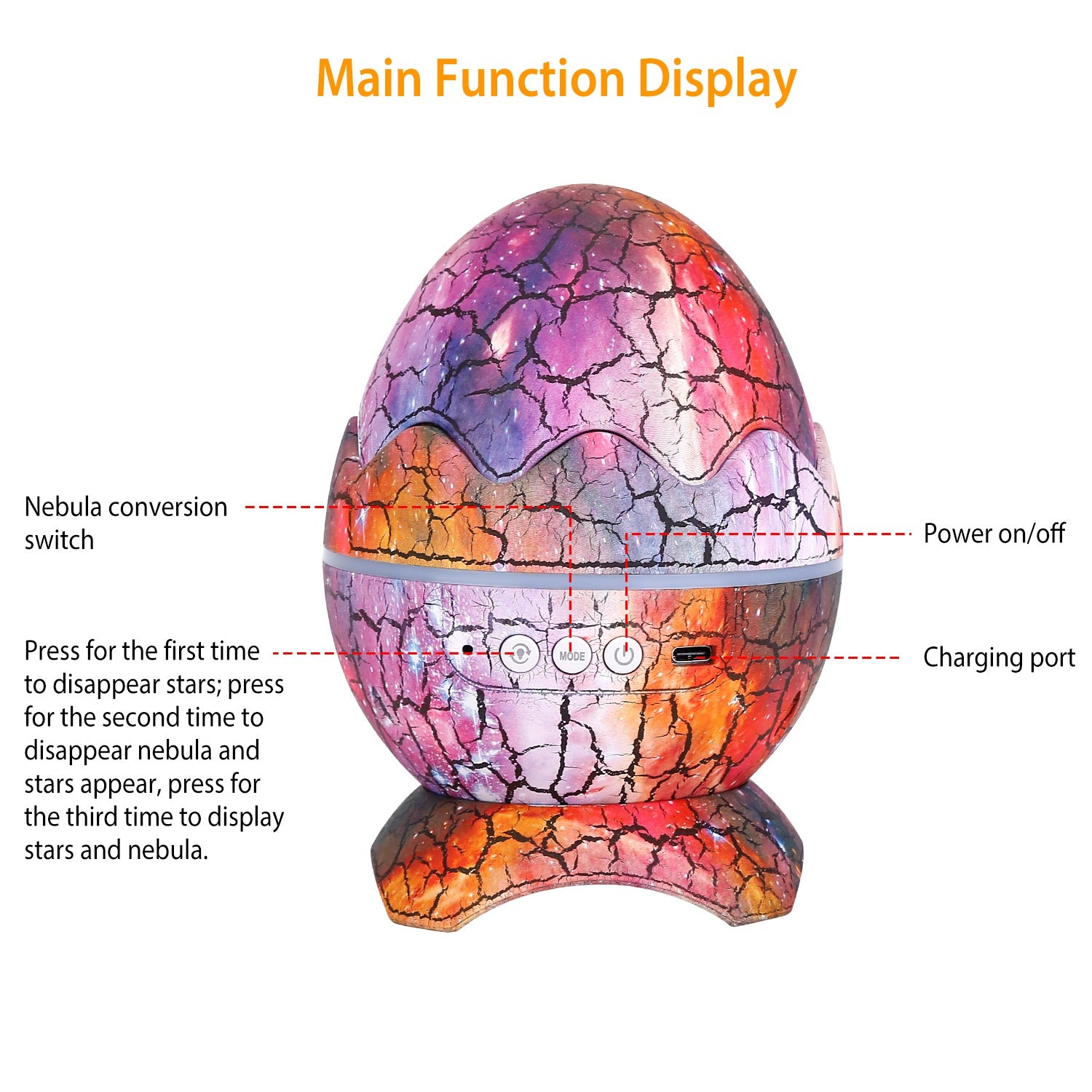 Star Project Lamp Galaxy Light Dinosaur Egg with Wireless Speaker and Remote Control __stock:50 Indoor Lighting Low stock refund_fee:1800 Warranty