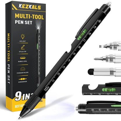 Stocking Stuffers for Men 9-in-1 Multitool Pen Black __stock:200 Home Improvement refund_fee:800 Warranty