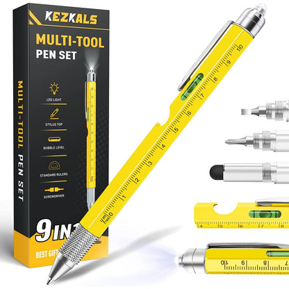 Stocking Stuffers for Men 9-in-1 Multitool Pen Yellow __stock:200 Home Improvement refund_fee:800 Warranty