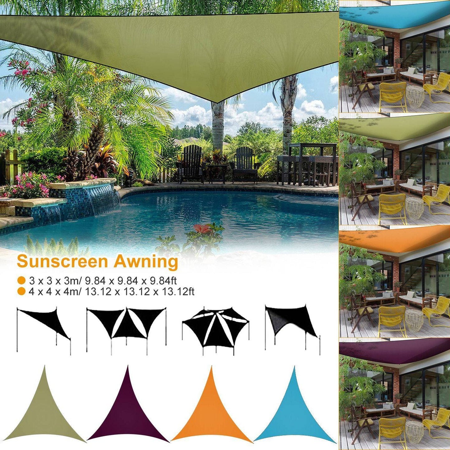 Sunshade Patio Cover Shade Canopy Garden & Patio refund_fee:1200