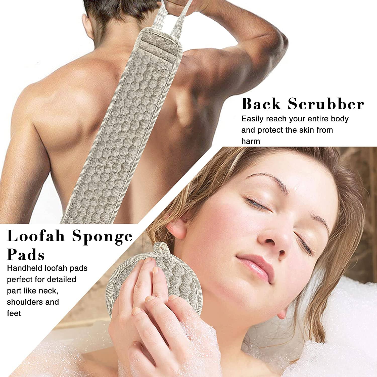 Suntee Exfoliating Back Scrubber and Exfoliating Sponge Pad __stock:200 Bath refund_fee:800