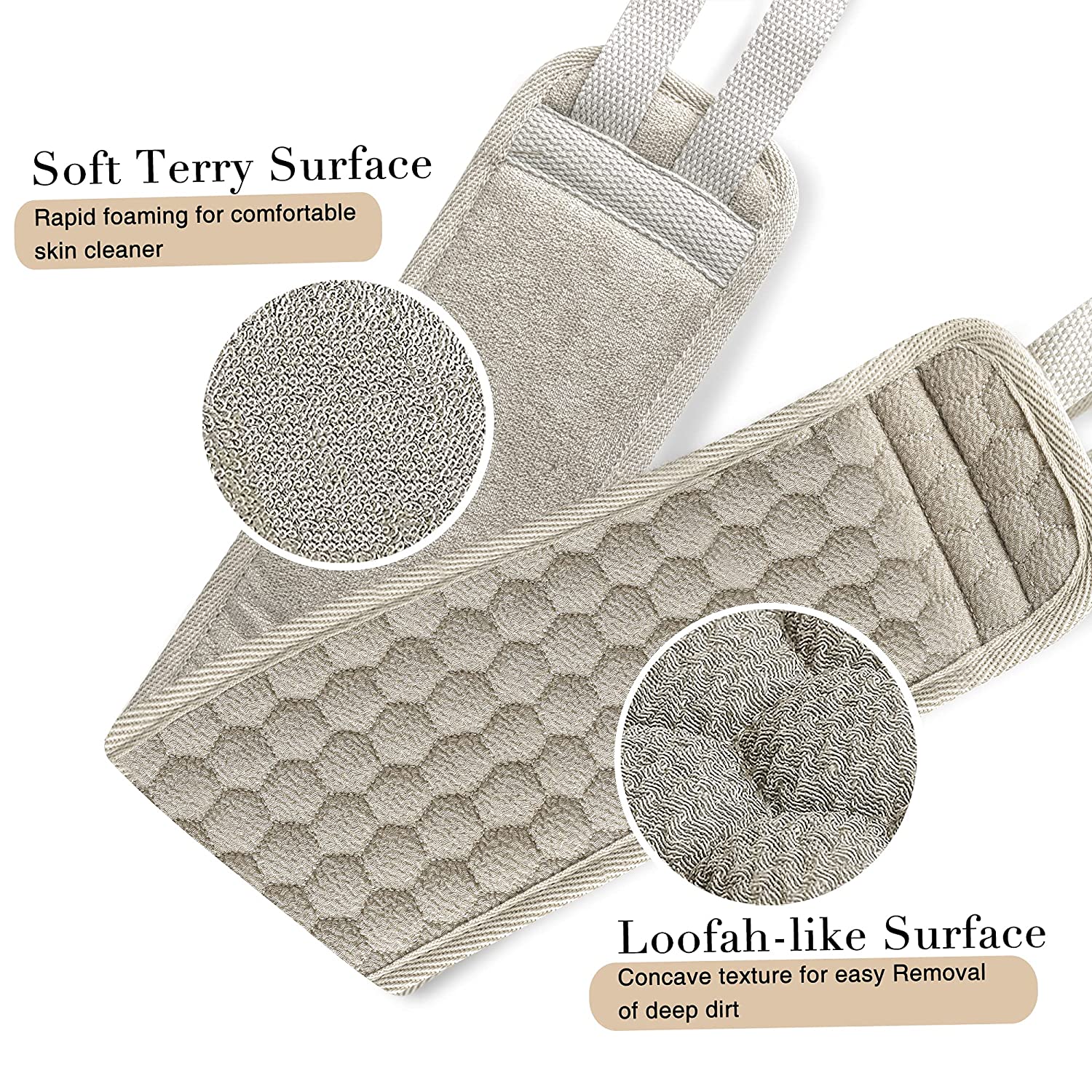 Suntee Exfoliating Back Scrubber and Exfoliating Sponge Pad __stock:200 Bath refund_fee:800