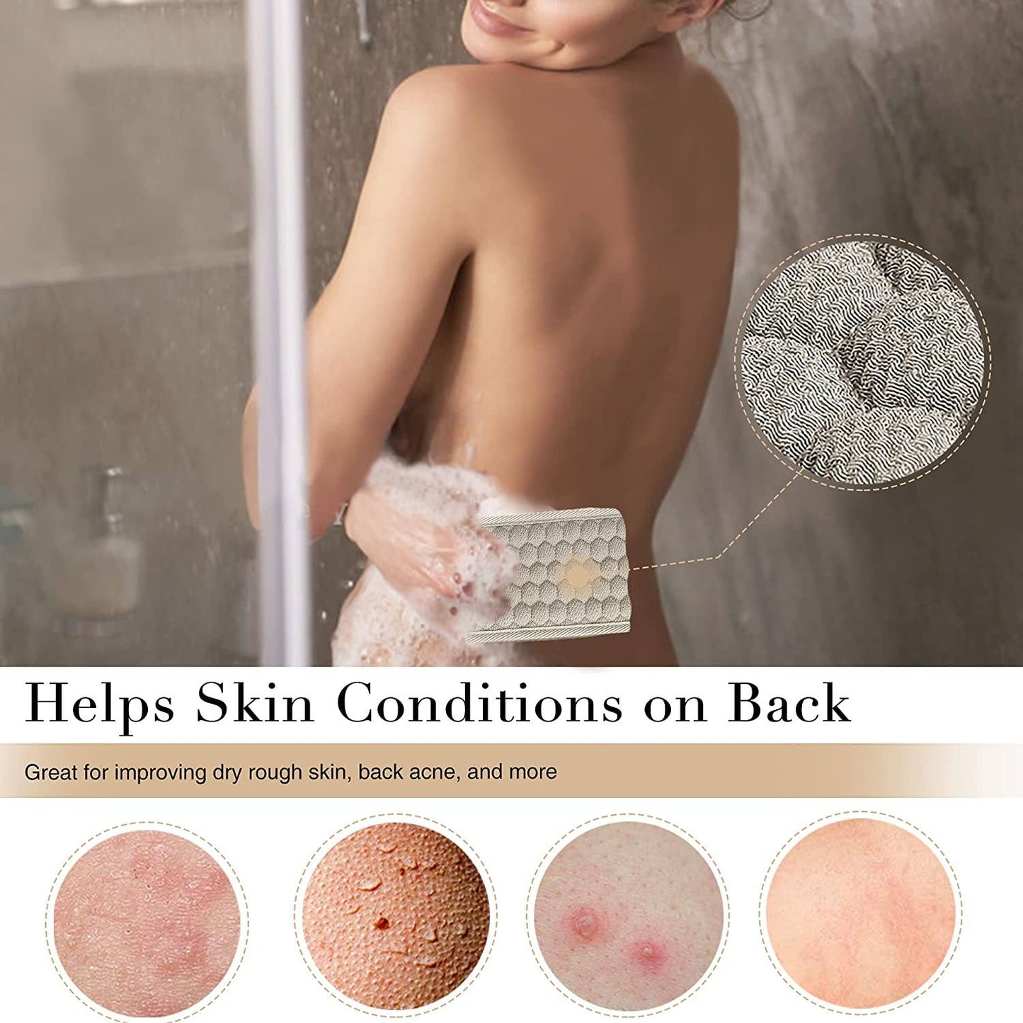 Suntee Exfoliating Back Scrubber and Exfoliating Sponge Pad __stock:200 Bath refund_fee:800