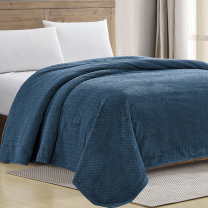 Superior Braided Chevron Bed Cover Navy __label2:BOGO 30% OFF Bedding refund_fee:1200