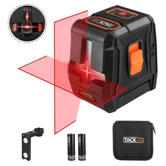 TACKLIFE 65ft Cross-Line Laser Level Horizontal and Vertical Laser Alignment __stock:200 Home Improvement refund_fee:1200 Warranty