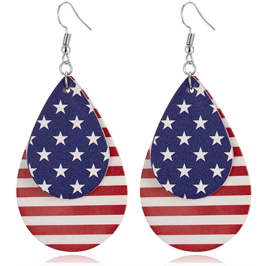 Teardrop National Flag 4th of July Dangle Earrings __stock:200 Holiday Decor & Apparel refund_fee:800