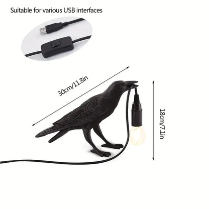 The Gothic Crow USB Port Lamp __stock:200 Holiday Decor & Apparel refund_fee:1800 Warranty