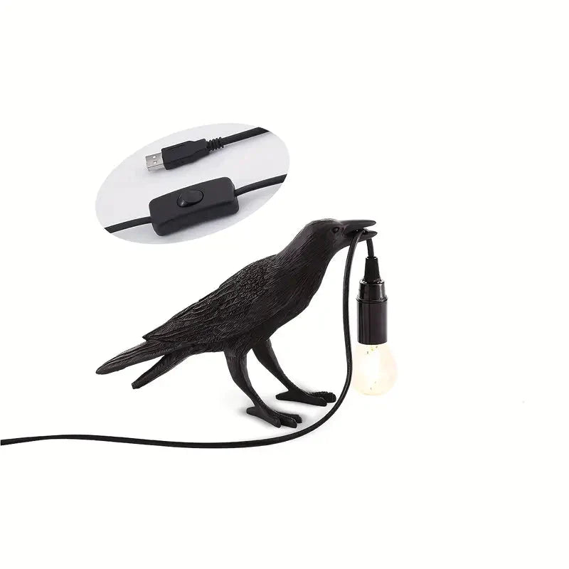 The Gothic Crow USB Port Lamp __stock:200 Holiday Decor & Apparel refund_fee:1800 Warranty