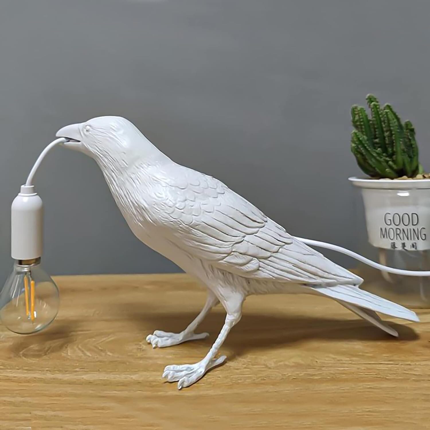 The Gothic Crow USB Port Lamp White __stock:200 Holiday Decor & Apparel refund_fee:1800 Warranty