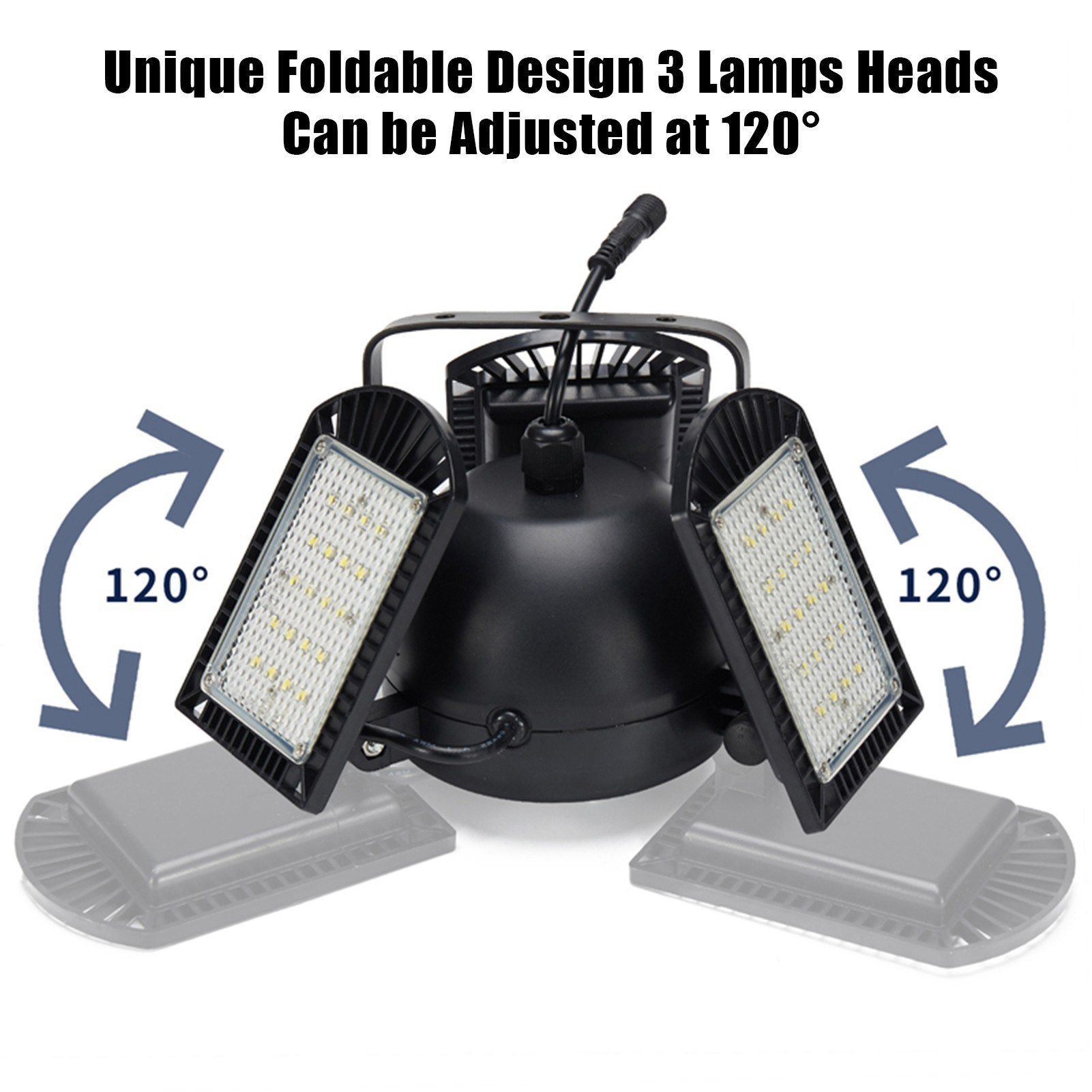 Three-Headed Adjustable LED Garage Light __stock:200 Outdoor Lighting refund_fee:2200 Warranty