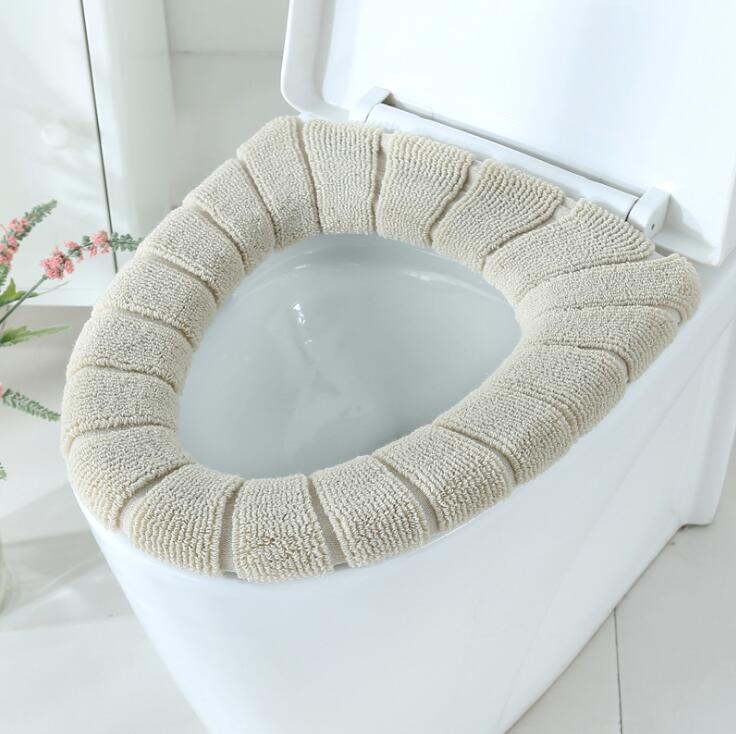 Toilet Seat Soft Thick Washable Cover Pad Protector Beige __stock:50 Bath PriceCheck refund_fee:800