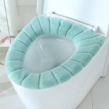 Toilet Seat Soft Thick Washable Cover Pad Protector Green __stock:50 Bath PriceCheck refund_fee:800