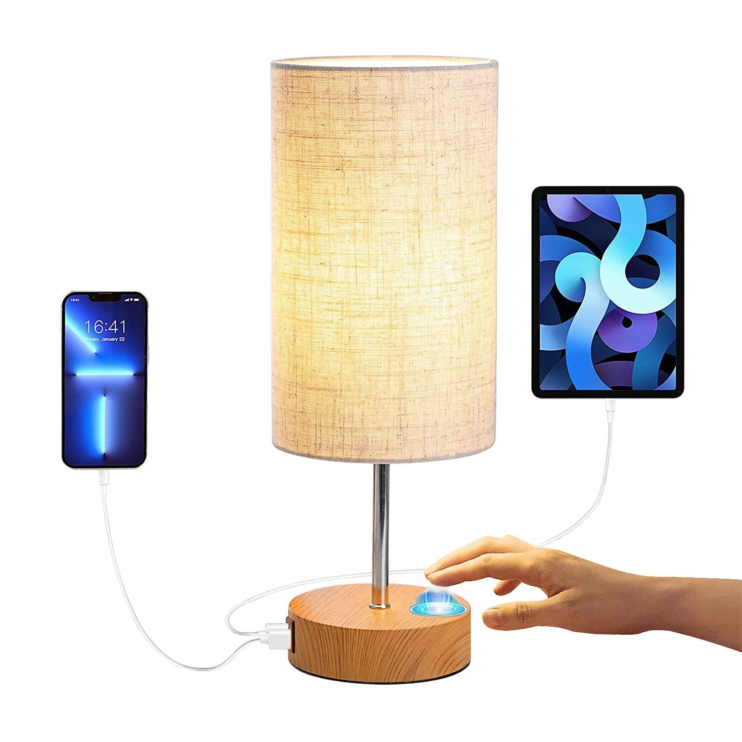 Touch Control Table Lamp 3-Way Dimmable Nightstand Beside Lamp __stock:50 Indoor Lighting refund_fee:1800 Warranty