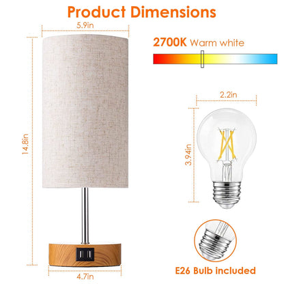 Touch Control Table Lamp 3-Way Dimmable Nightstand Beside Lamp __stock:50 Indoor Lighting refund_fee:1800 Warranty